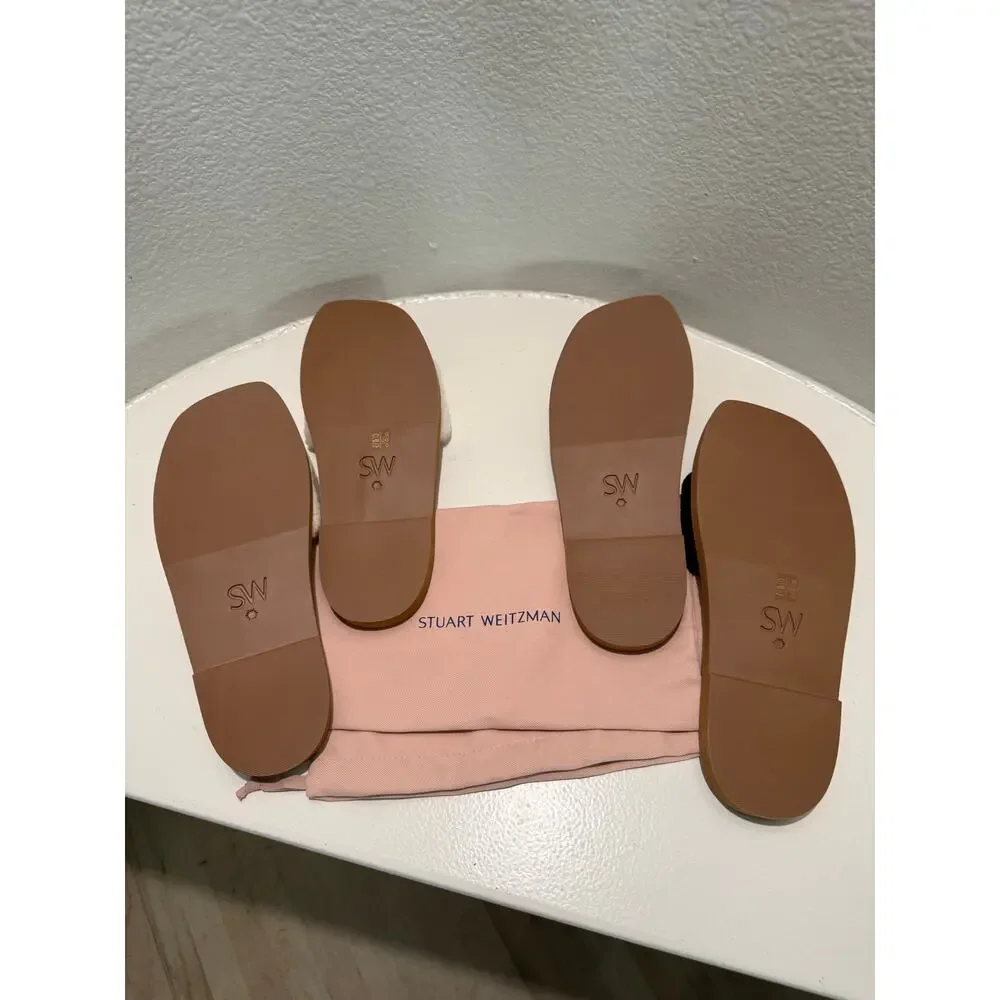 STUART WEITZMAN New $250 Cammy Slide Natural Dust Bag Included Size 8.5B